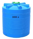 Емкость 3000 литров цилиндрическая вертикальная Синяя Пласт
